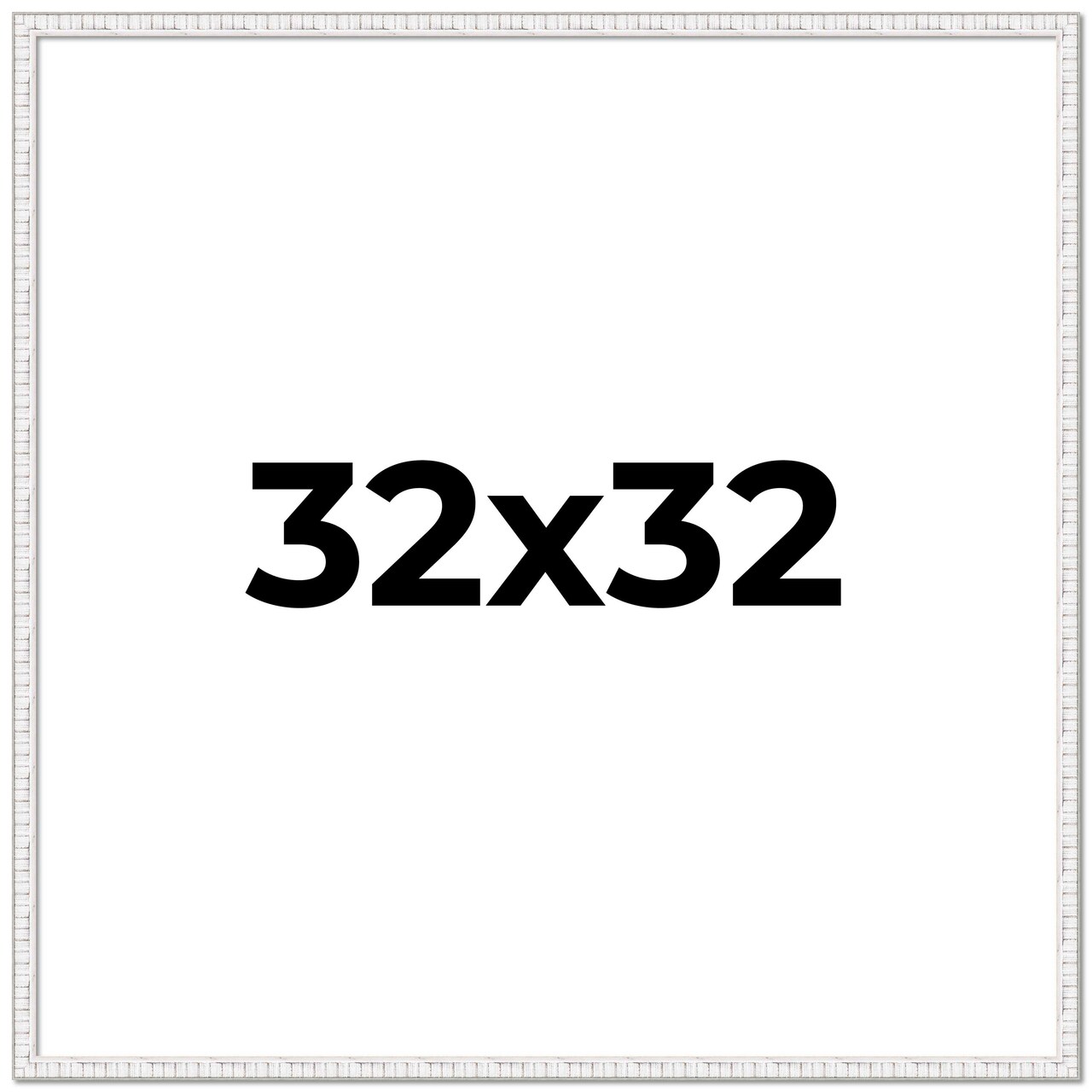 Square Textured White Picture Frame - UV Acrylic, Foam Board Backing, Hanging Hardware